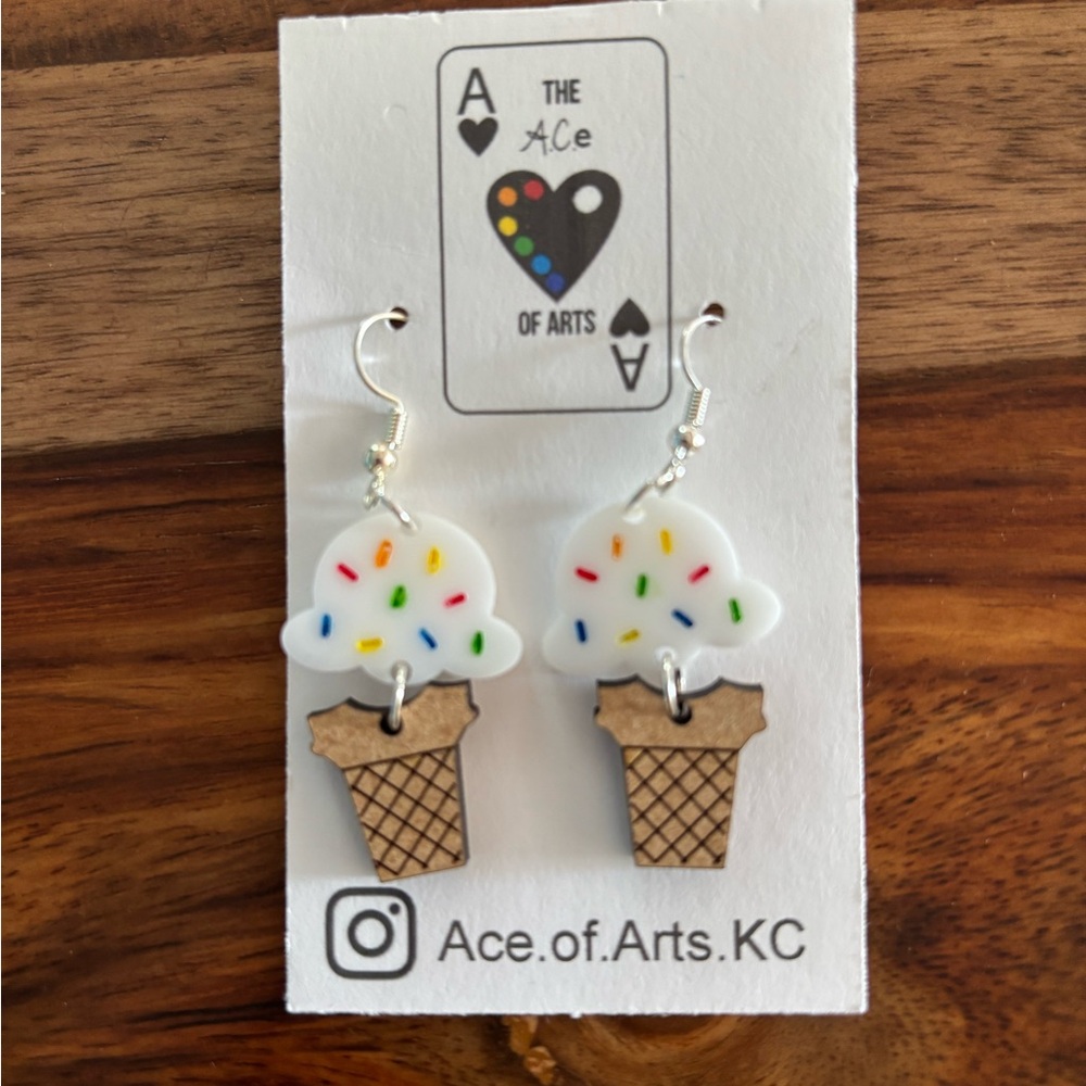 Ice cream dangle earrings!